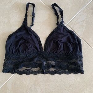 Lace Trim Black Bralette